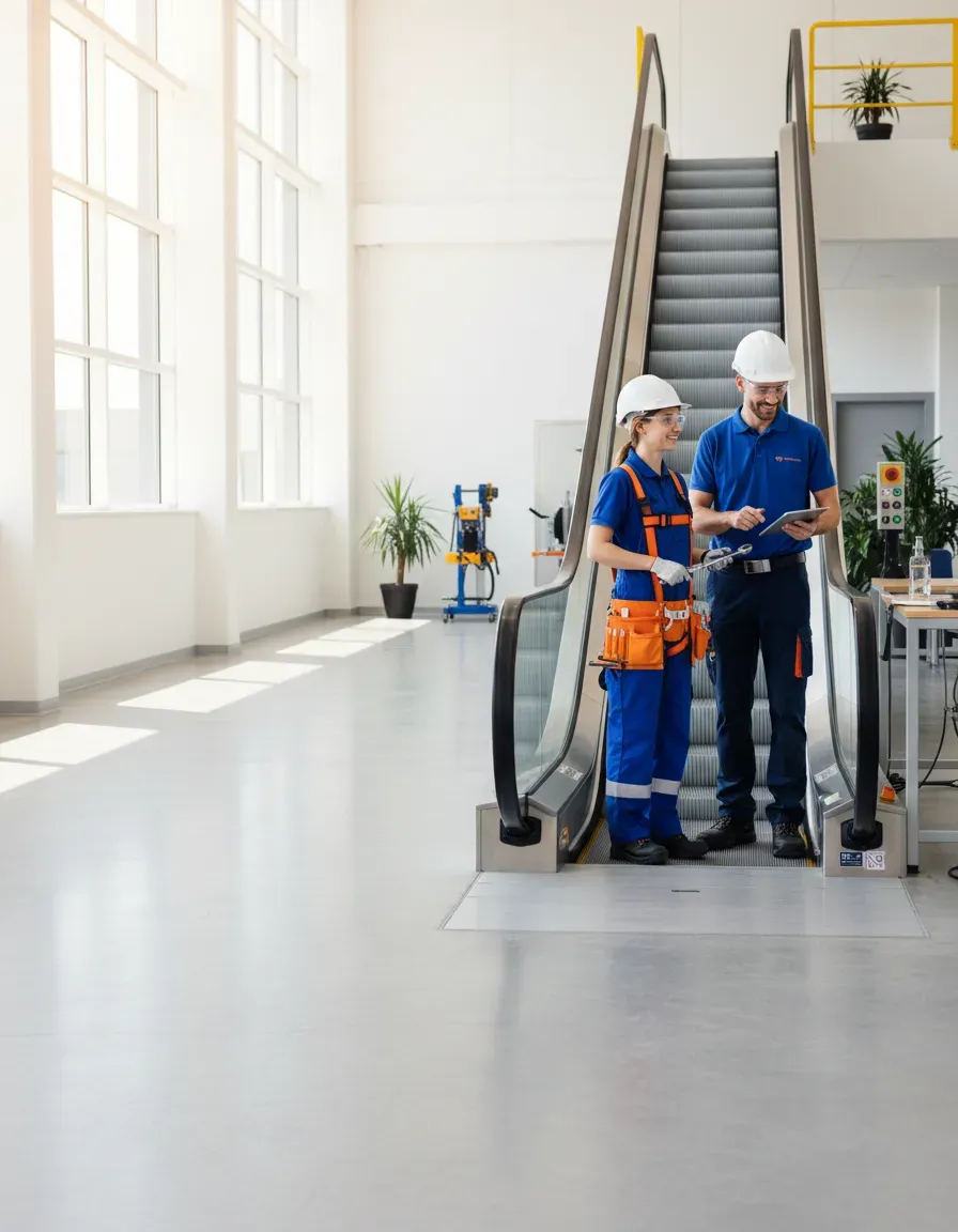 Lift and escalator engineering training in progress